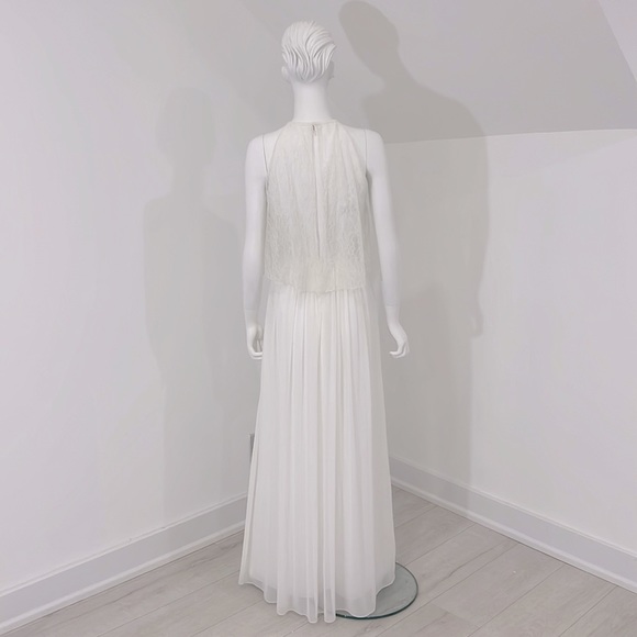 NWT SAMPLE AFTERSIX 6733 bride bridesmaid size 8 IVORY Lace Lux Chiffon PRISTINE - Picture 4 of 8